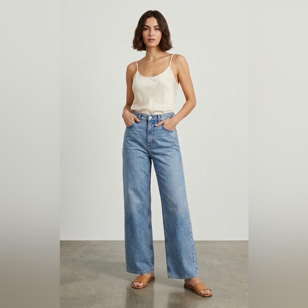 Reformation Wilder High Rise Wide Leg‎ cropped Jeans - Dillon size 28